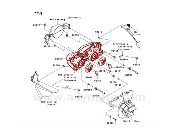 119 Motorcycle Headlight Clear Headlamp Zx6R 09-10@5